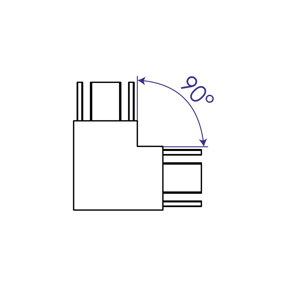 V90 · 90° corner