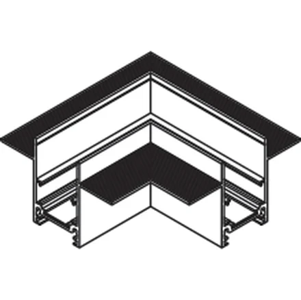 The recessed horizontal corner connector with its flange