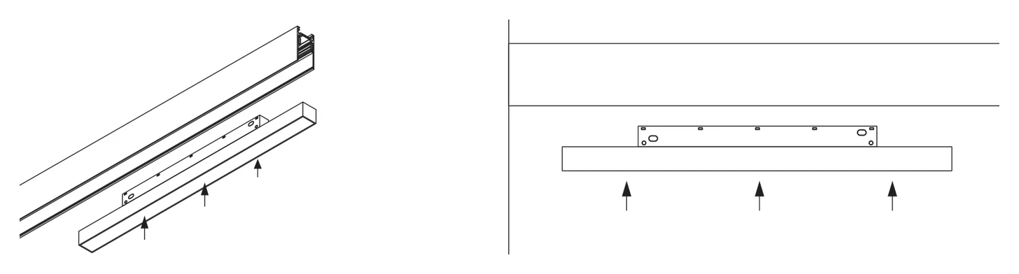 A slim linear head being pushed up into the channel