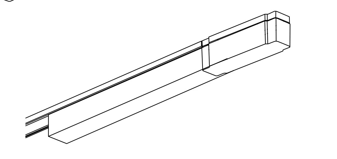 The power supply seated in the track, flush with the channel