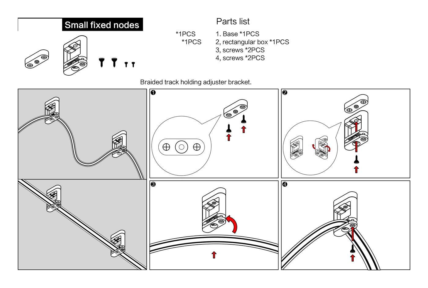The small fixed node exploded into base and rectangular box, then screwed up and closed over the belt