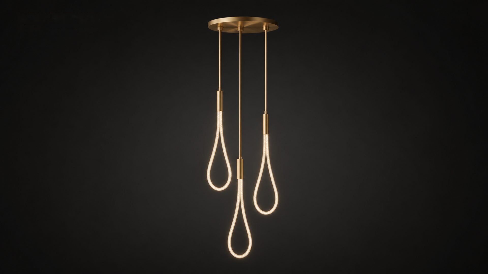 Three Habl teardrop drops from one brass canopy