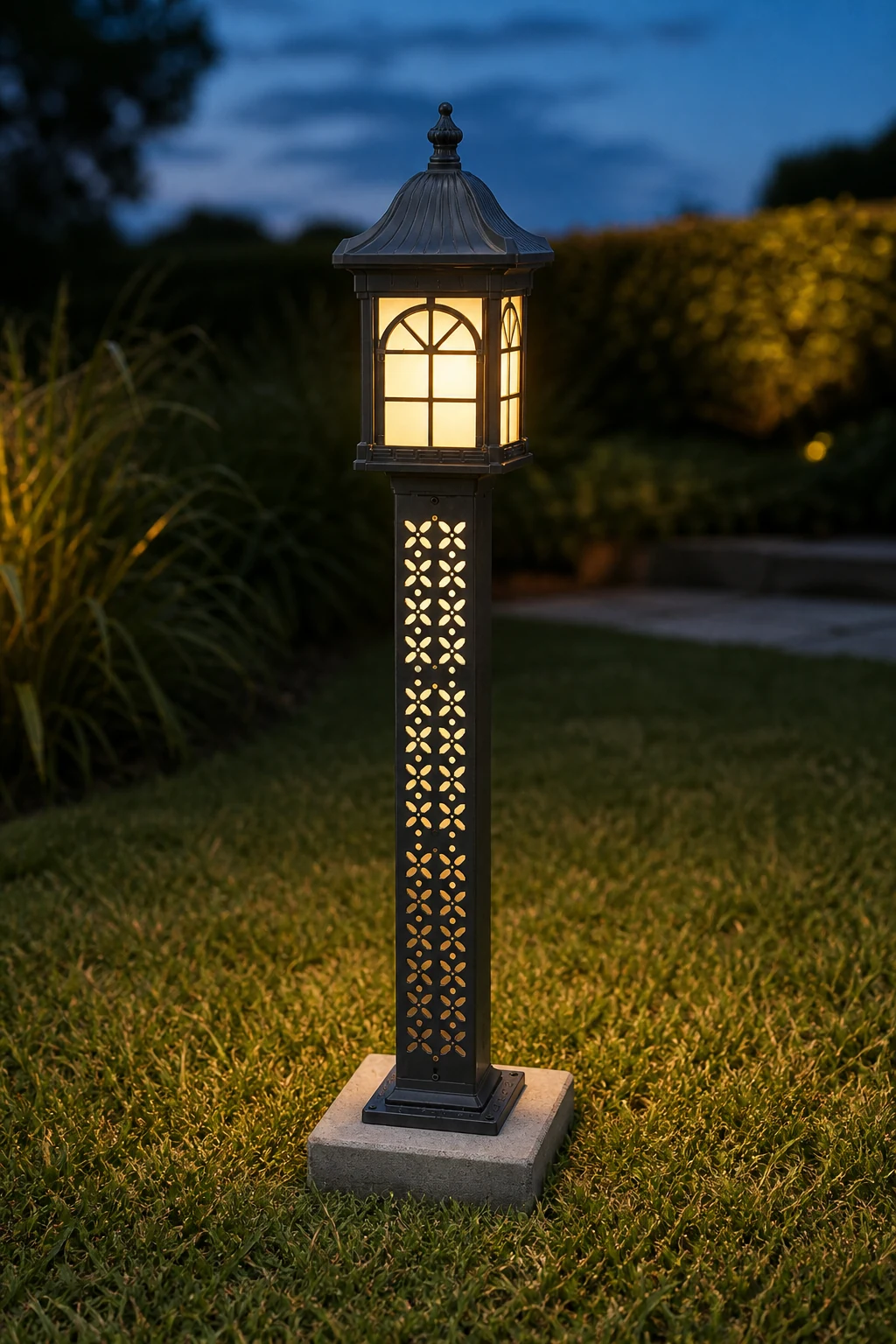 Heritage Gate-Light Pole · Decorative Cast-Pane Series (EN-GLT16012 / EN-GLT16006 / EN-GLT16004 / EN-GLT16002)
