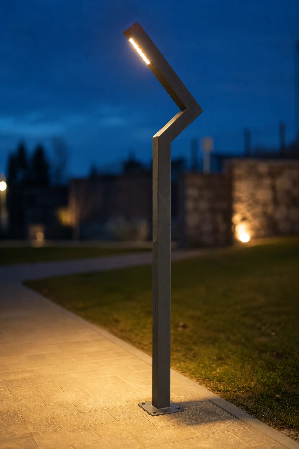 Modern Street & Pathway LED Pole · Three Head Geometries