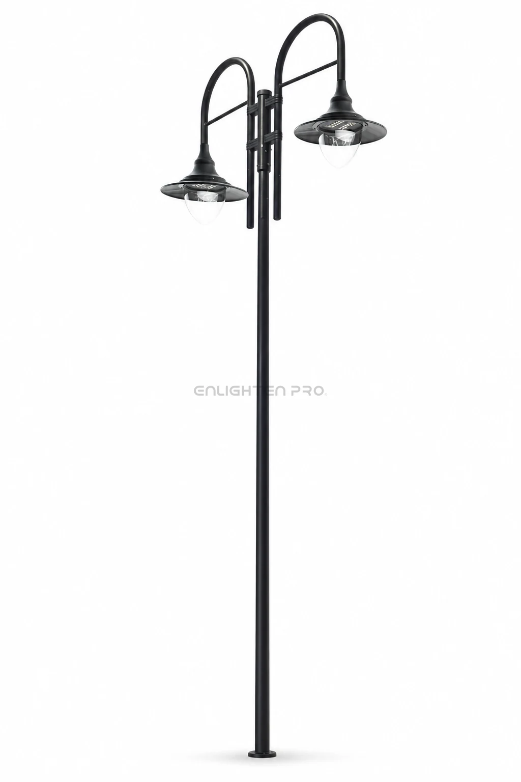 Curved Twin-Dome Pole Light