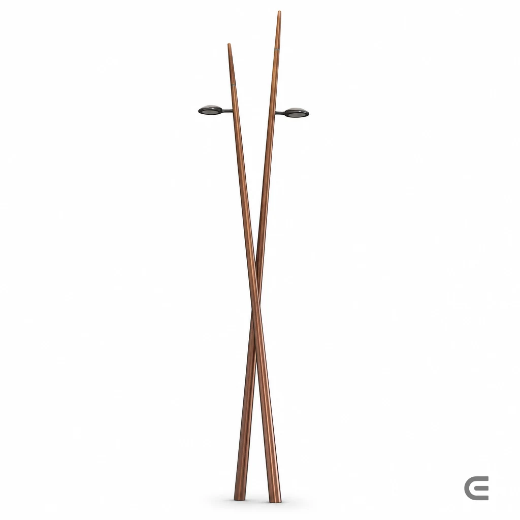 Crossed Twin Arrow Sculptural Pole (EN-SMPL-9026)