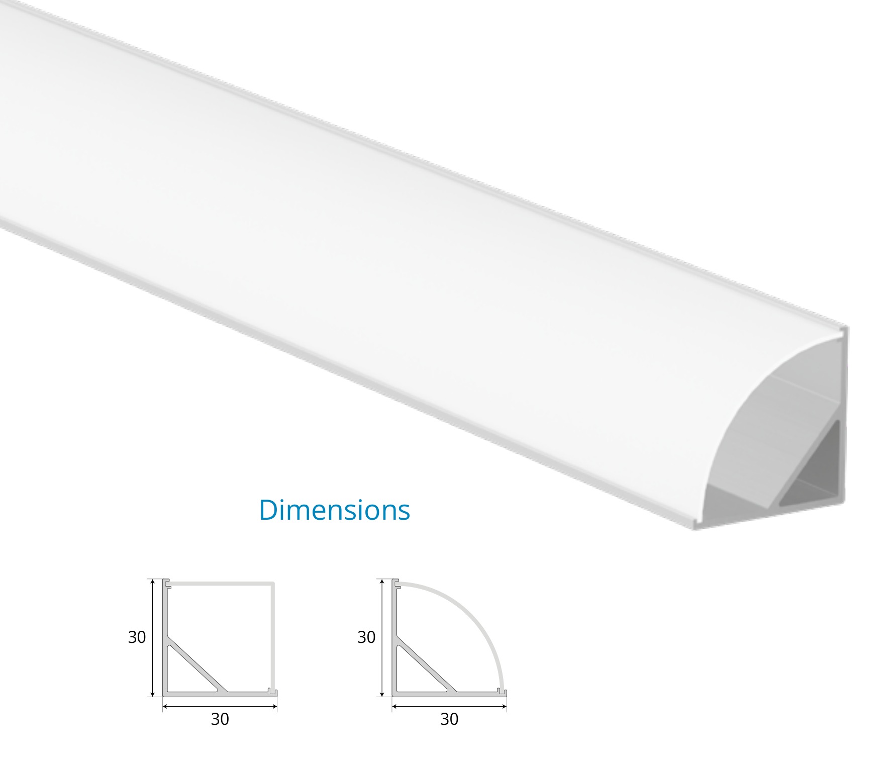 Asymmetric Cove Corner Profile – EN-PFL-ACC-S3030