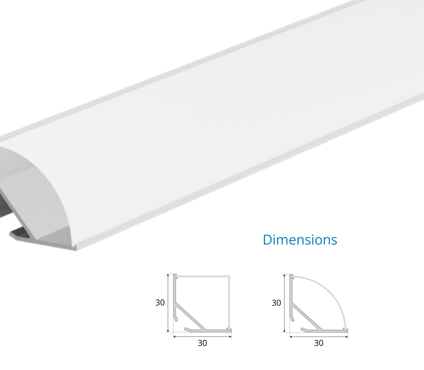 Suspended Pendent Profile – EN-PFL-SPS-S3030 45° Corner