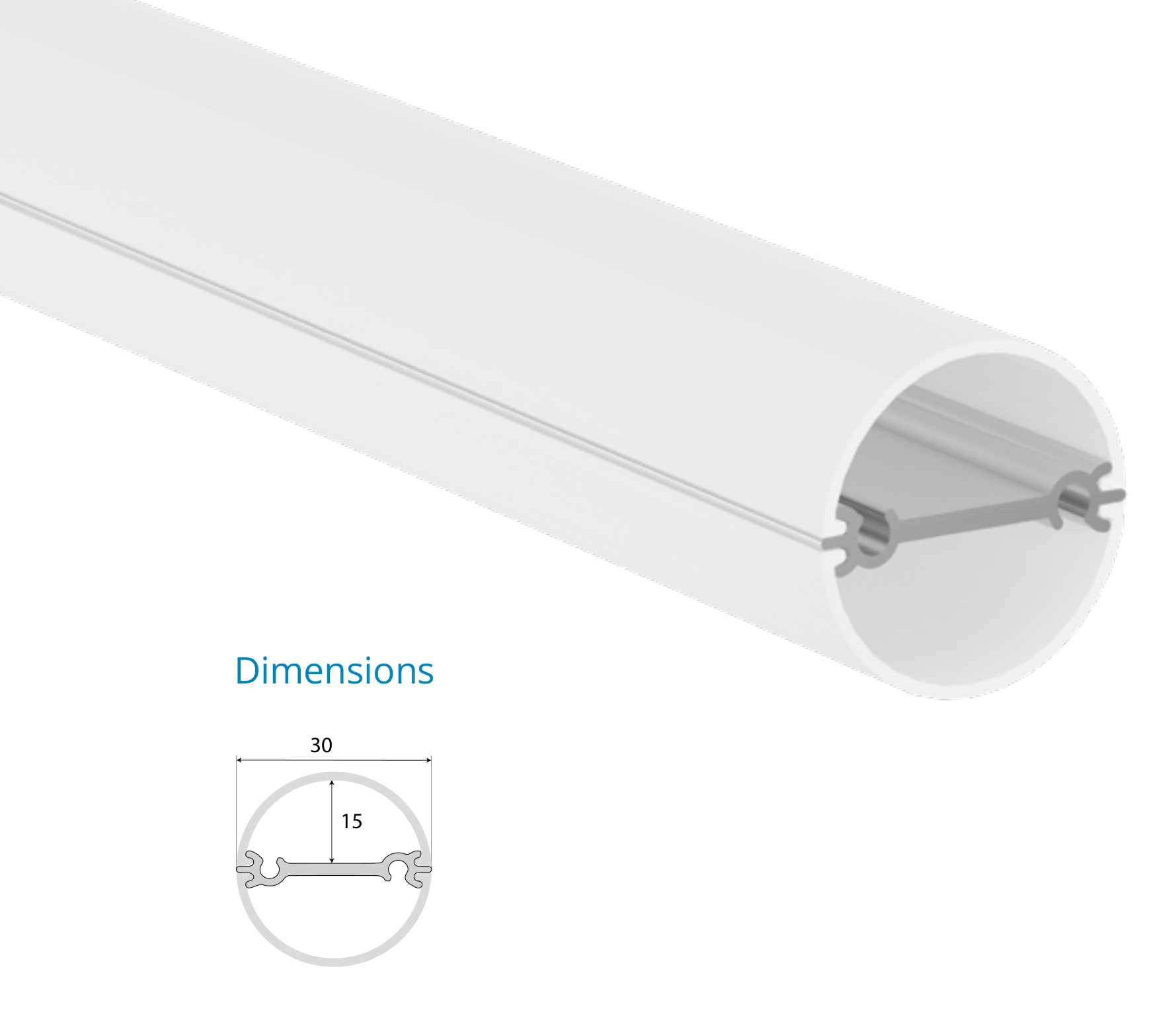 Suspended Pendent Profile – EN-PFL-SPS-S3030 Round Tube